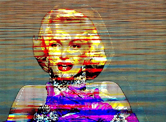 Pixelated image of Marilyn Monroe