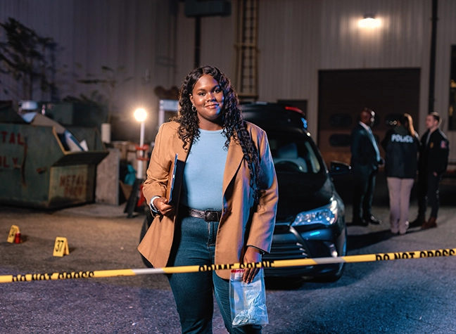 Crime scene investigator at work