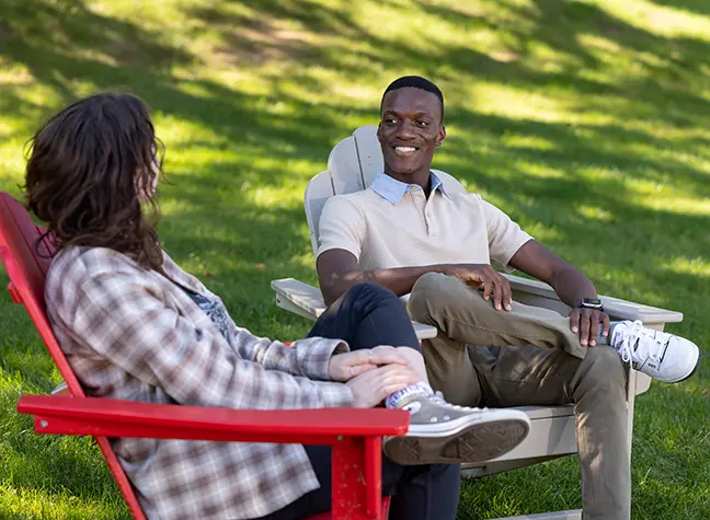 Group of students gathered outside