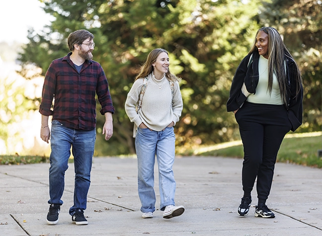 Group of students walking outside