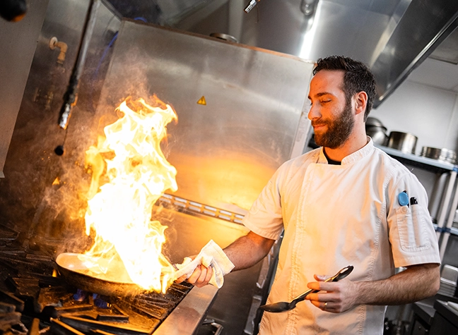 Bartender mixing drinks