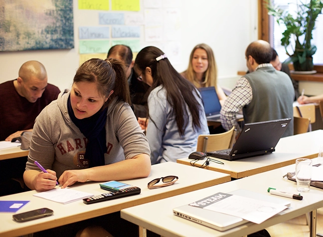 Adult learners in class