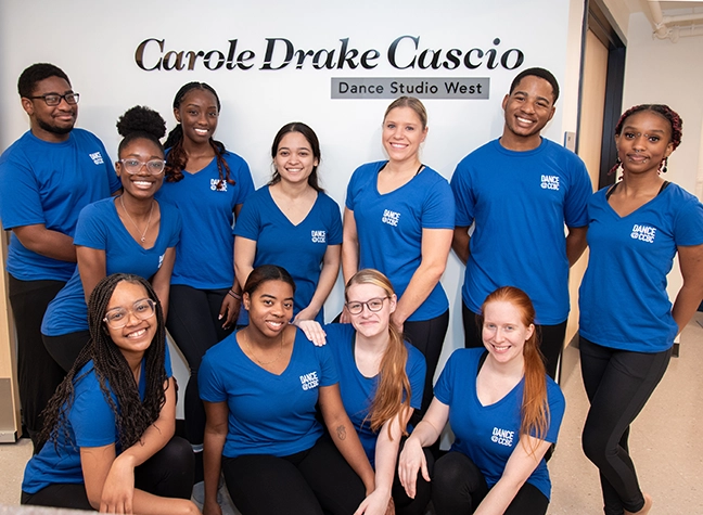 CCBC Dance Students outside of Dance studio