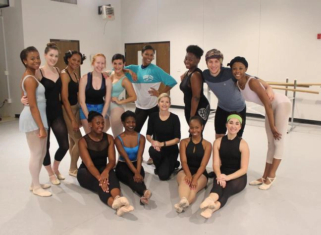 Dance class in studio