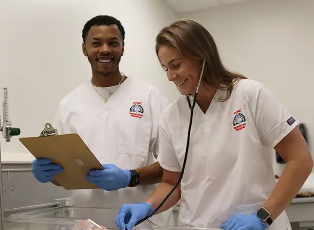 Students working in the respiratory lab