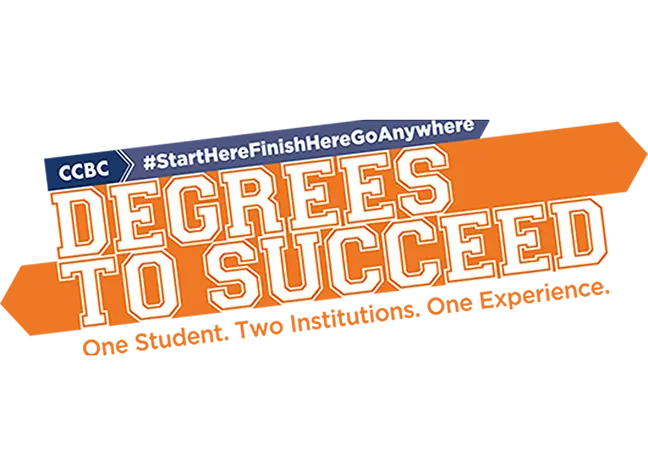 Degrees to Succeed written white on orange background