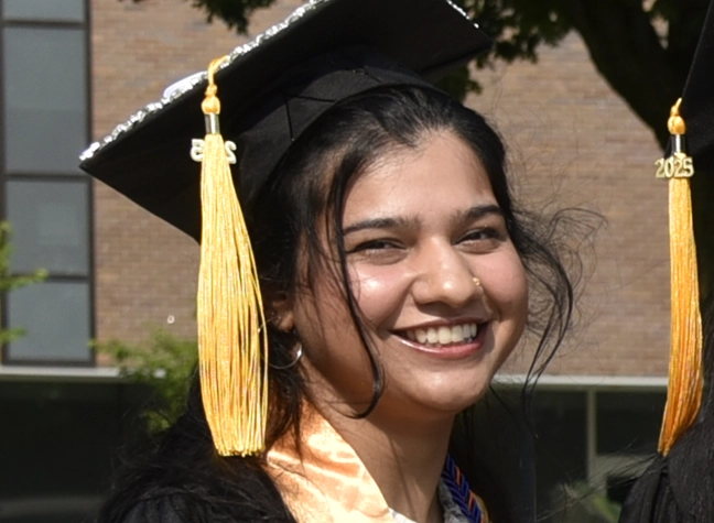 Roheen in her graduation cap